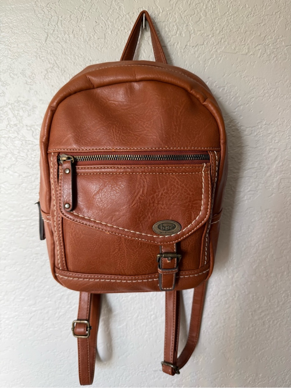 boc Chestnut Brown Faux Leather Mini Backpack